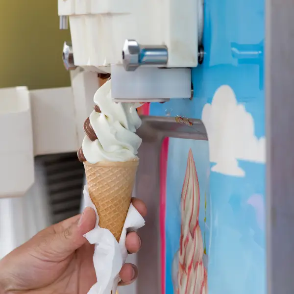 Photo of soft-serve ice cream served during a corporate soft-serve ice cream event, also used for a trade show event.