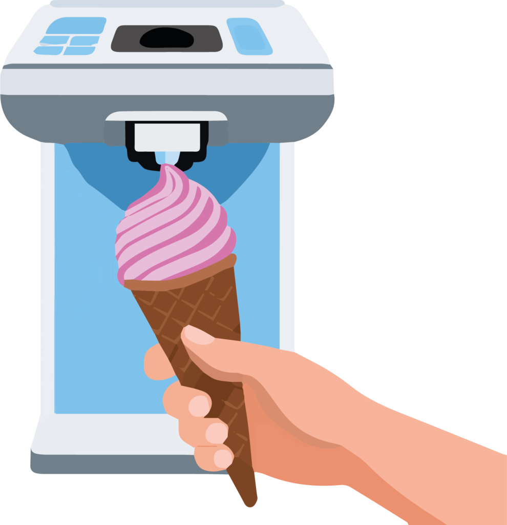 Dessin animation glace italienne en entreprise