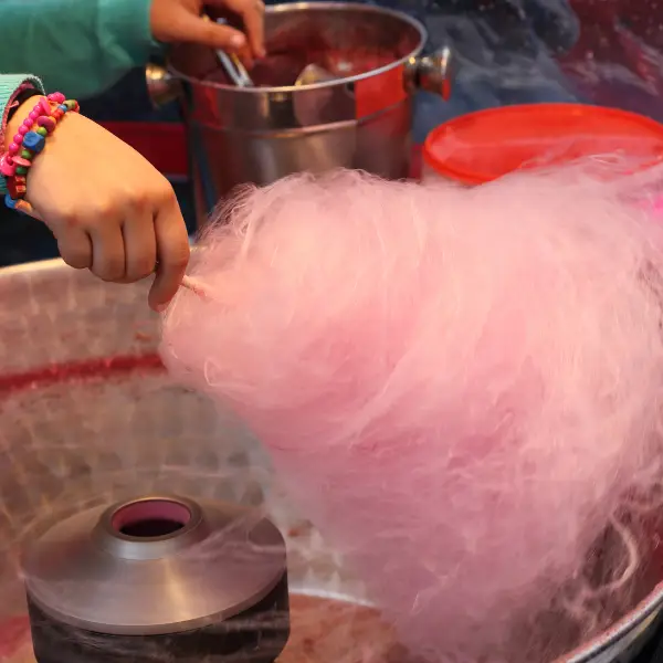 Photo of a cotton candy stand at a company event