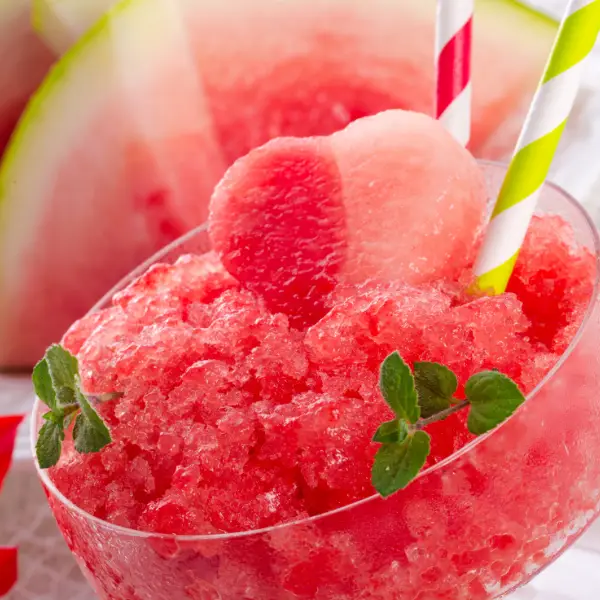 Pink granita served at a corporate granita event