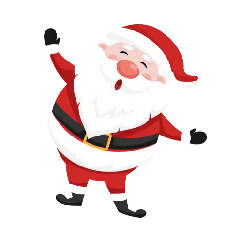 animatie van de kerstman op het werk