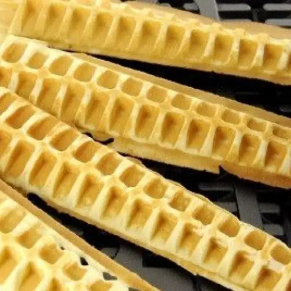 Waffle cooked during a "lollipop waffle" event at a company