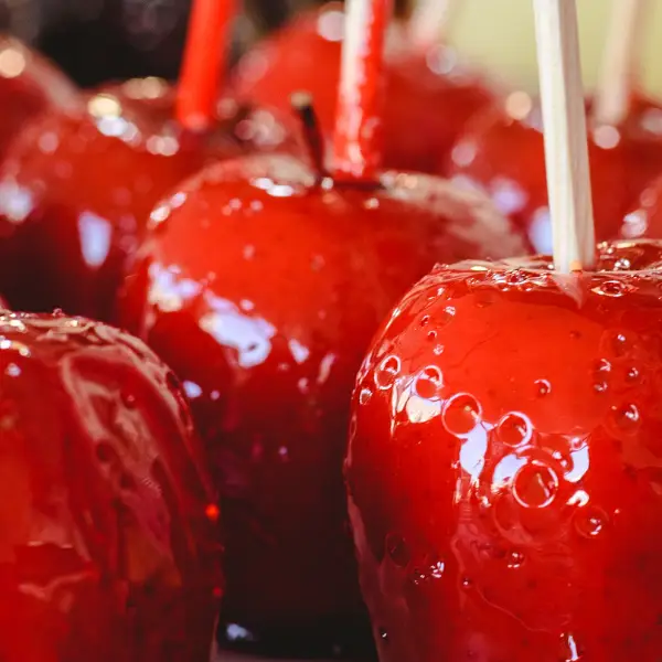 Photo of a candy apple-themed corporate event
