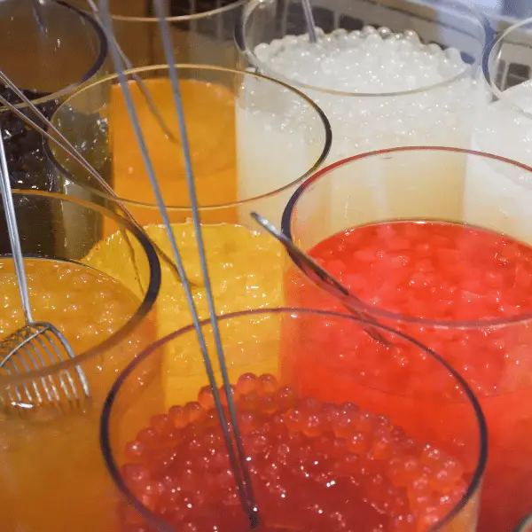fruit pearls used during a corporate bubble tea bar event