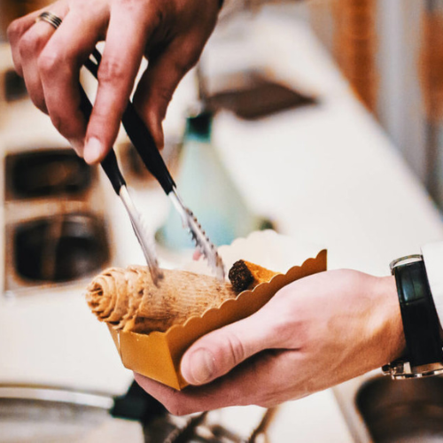 service durant une animation ice rolls en entreprise